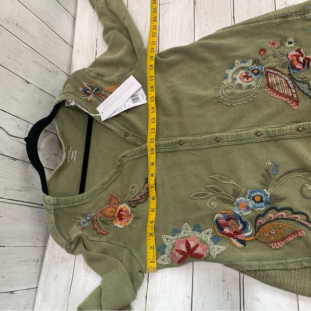 New Karyn Seo M Knit Tove Thermal Jacket Boho Embroidery Cardigan 100% Cotton - Picture 13 of 16